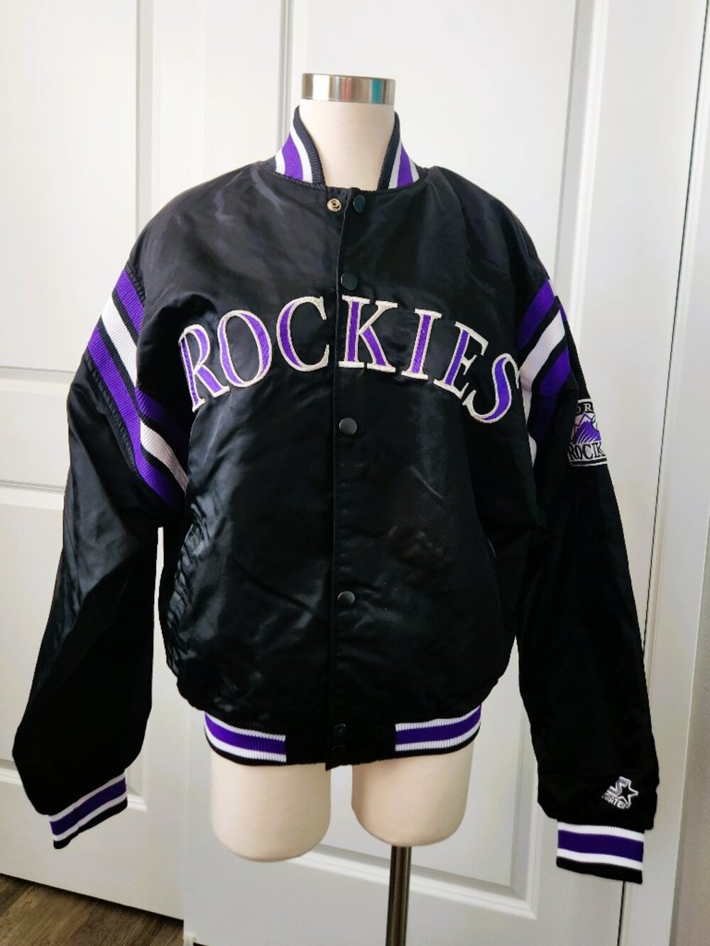 MLB Colorado Rockies Diamond Collection Starter Jacket Size Large